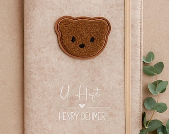 Personalisierte U-Heft-Hülle aus Filz | Untersuchungsheft mit Geburtsdaten