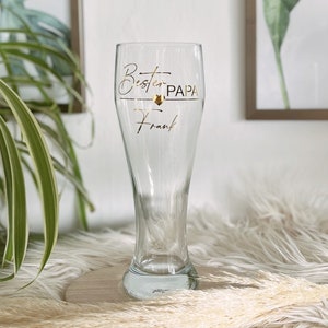 Personalized Wheat Glass Beer Glass with Name Valentine's Day Best Dad Birthday Gift Greatest Man Father's Day | Christmas