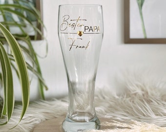 Personalized wheat glass beer glass with name Valentine's Day Best Dad Birthday Gift Greatest Man Father's Day | Christmas