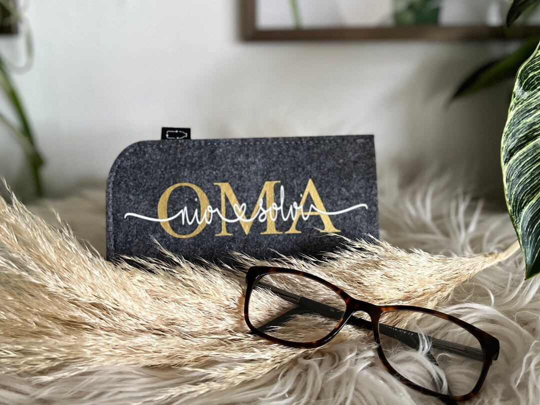 NeLi Brillenetui „Beste Oma“ – Filziges Geschenk Mit Lieber Botschaft