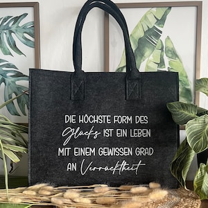 Personalisierter Shopper aus Filz Erzieherin mit Herz Lehrerin mit Herz Hebamme mit Herz Handtasche aus Filz Bild 8