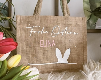 Personalisierte Ostertasche mit Namen | Osterhase | Ostern | Osterkörbchen | Ostertasche | 1 Stück | Geschenk | Kinder