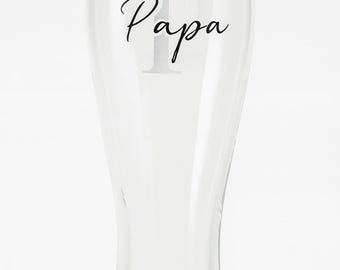Personalisiertes Weizenglas | Papa | Bierglas mit Name Valentinstag Bester Papa Geburtstag Geschenk Tollster Mann Vatertag | Weihnachten
