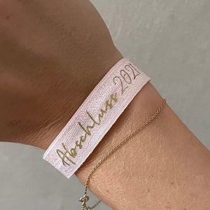 Personalisiertes Elastikarmband Abschluss 2024 verschiedene Farben elastisch Armband Wunschtext Malle Bild 1