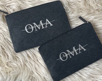 Personalized cosmetic bag MOM with children's names OMA birthday gift pencil case clutch toiletry bag pencil case felt | Christmas