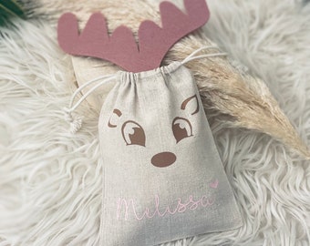 Personalized gift bags with names | Nicholas | reindeer | Christmas | Santa boots | Santa Stocking | 1 piece | gift |