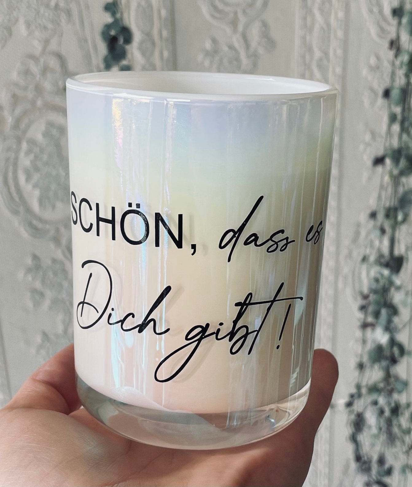 Personalisierte Kerze im Glas Perlmutt mit Spruch Freundin Etsy