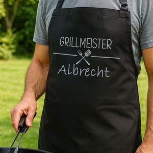 Personalized BBQ apron | Cooking apron | Grill master | with name | Father&#39;s Day & birthday gift | Barbecue party | Baking apron