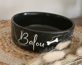 Hundenapf | Bowl für Hund oder Katze | Personalisiert mit Name | Fressnapf | Wassernapf | Mamoroptik
