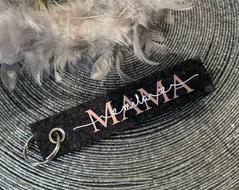 Personalized felt keychain | MOM Mom DAD Dad Grandpa GRANDMA Aunt Uncle | Gift | Mother's Day | Father's Day | with children's names