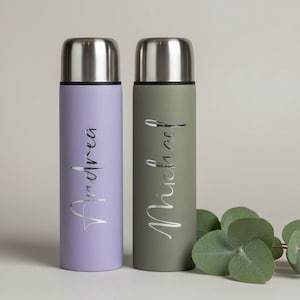 Personalisierte Flasche mit Namen | Thermosflasche | Wunschtext | Thermoskanne | Edelstahl | Isolierflasche | Weihnachten