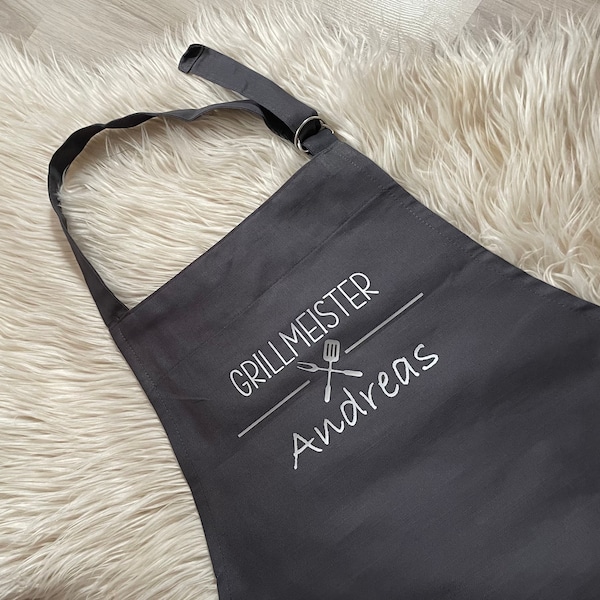 Personalized BBQ Apron | Cooking apron | Grill Master | with name | Gift Father's Day & Birthday | Barbecue party | Baking apron