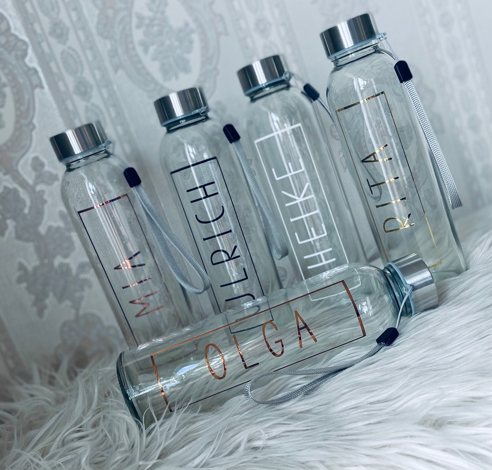 Personalisierte Glasflasche mit Namen Trinkflasche aus Glas | Etsy