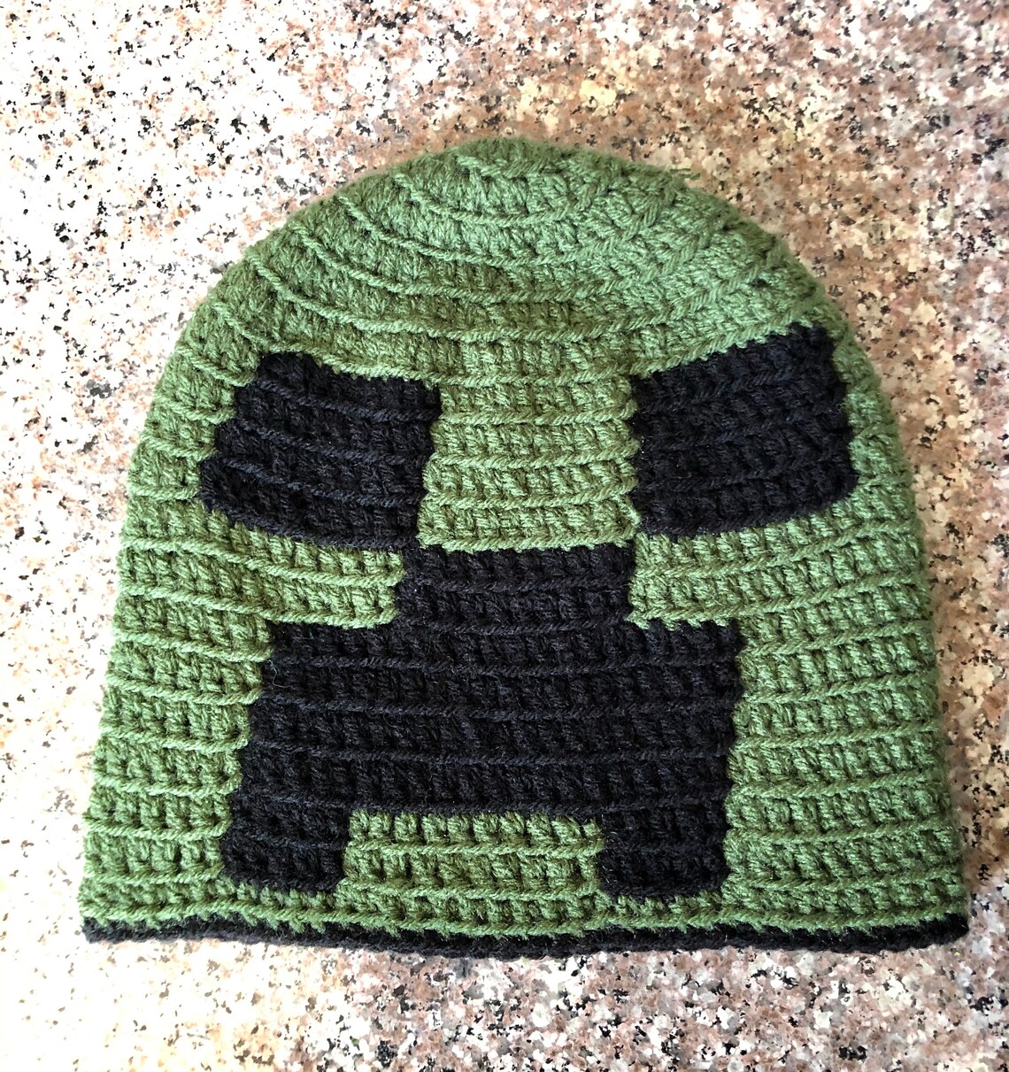 Crocheted Minecraft Inspired Beanie Minecraft Beanie Etsy