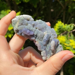 Grape Agate Crystal Cluster | Purple Chalcedony Specimen | Stunning Decor