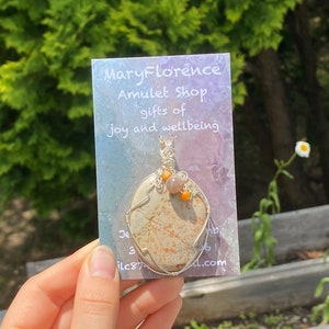 Dendritic Choco Jasper, Moonstone & Fire Agate Crystal Pendant