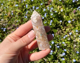 Flower Agate Tower Crystal Point