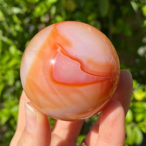 Banded Carnelian Agate Sphere