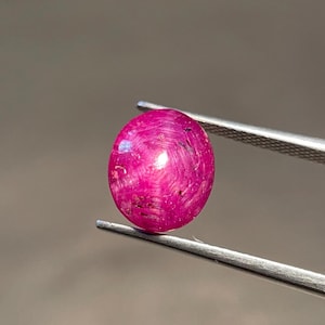 AAA Flawless Red Natural Ruby Star Oval Gemstone with High Polish, Premium Quality Perfect 6 Rays Spotless For Jewelry Making Gemstone