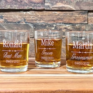 Engraved Wedding Proposal  Shot Glass, Personalized Bachelor Party Gift,