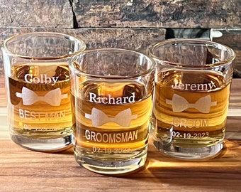 Personalized Groomsman Shot Glass, Proposal Gift, Wedding Party Gift,