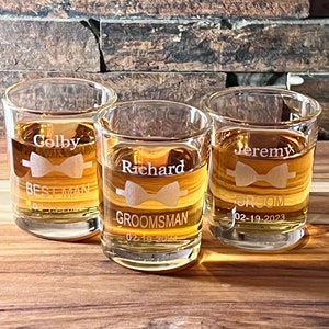 Personalized Groomsman Shot Glass, Proposal Gift, Wedding Party Gift,