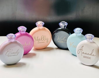 Personalized Jewel Flasks, Engraved Girl Flask, Bridesmaid Gift, Wedding Favor, Custom Glitter Flasks, Bridal Party Gift,