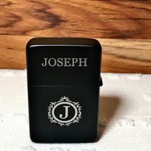 Engraved Lighter with Tin, Personalized Lighter, Custom Lighter, Groomsman Gift, Cigar Lighter, Birthday Gift, Gifts for Him, Gifts under 20