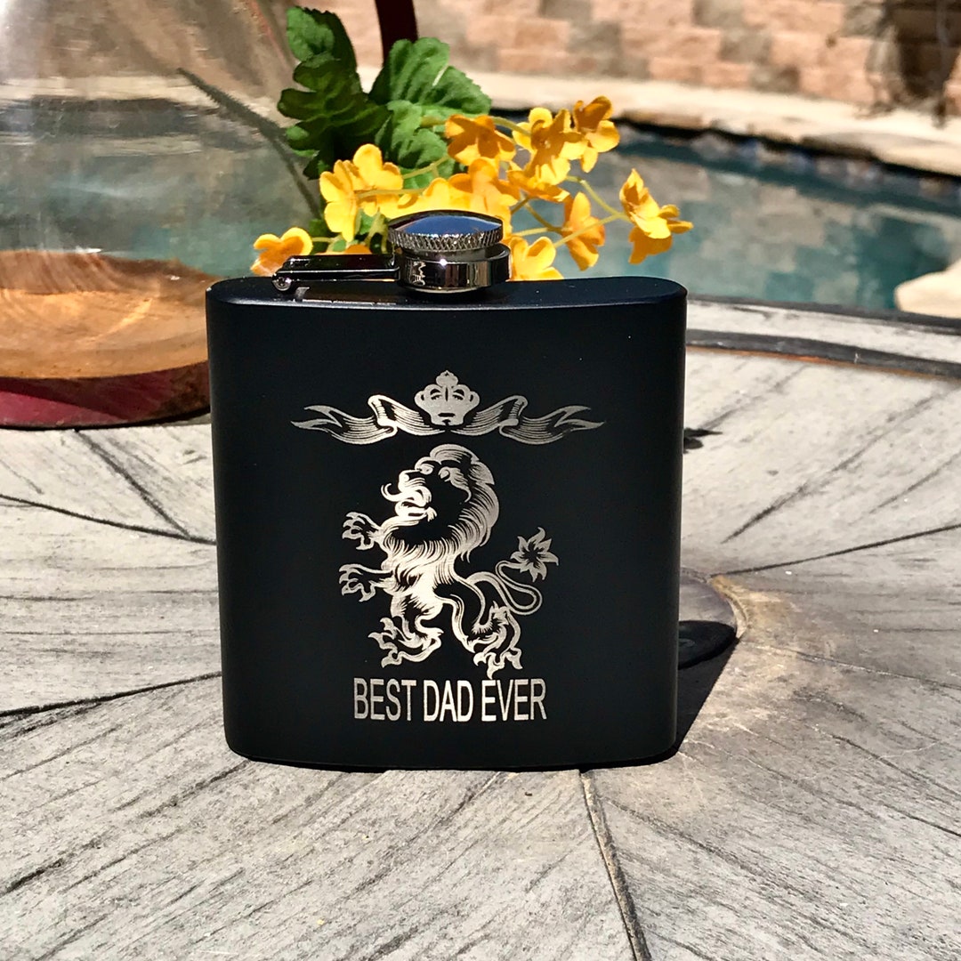 Engraved Flask, Dad Flask, Best Dad Ever Flask, Fun Flask, Birthday ...