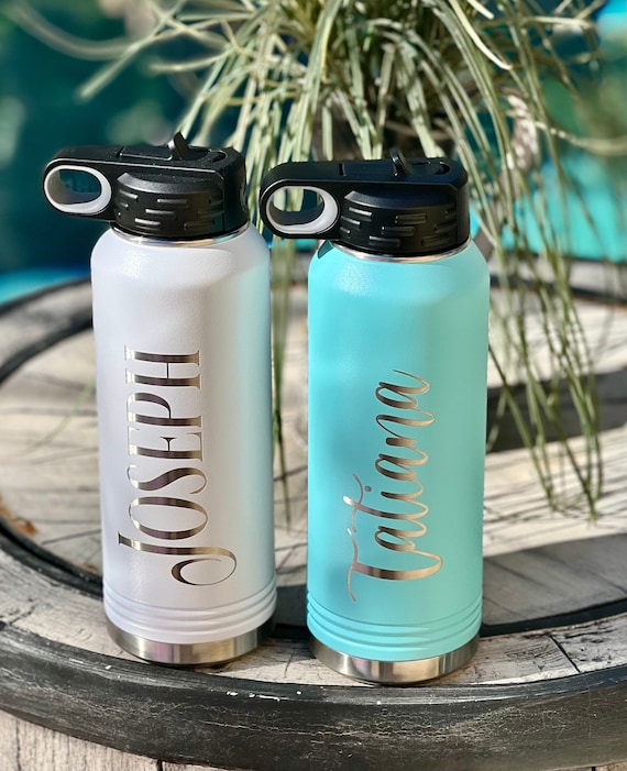 Personalised Water Bottle ENGRAVED Gym Bottle, Reusable Bottle