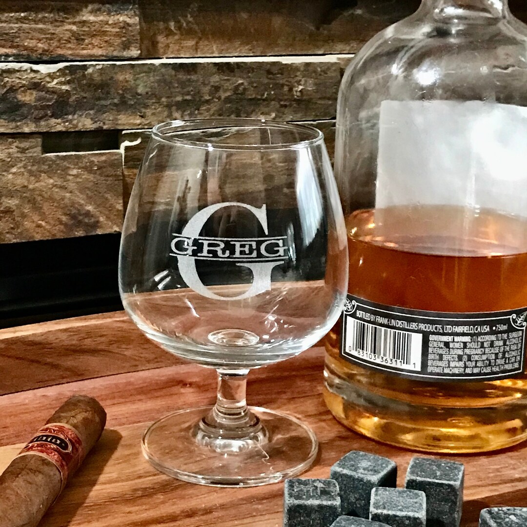 Personalized Brandy Snifter, Gifts for Him, Engraved Cognac Glass, Custom Brandy Glasses, Gifts
