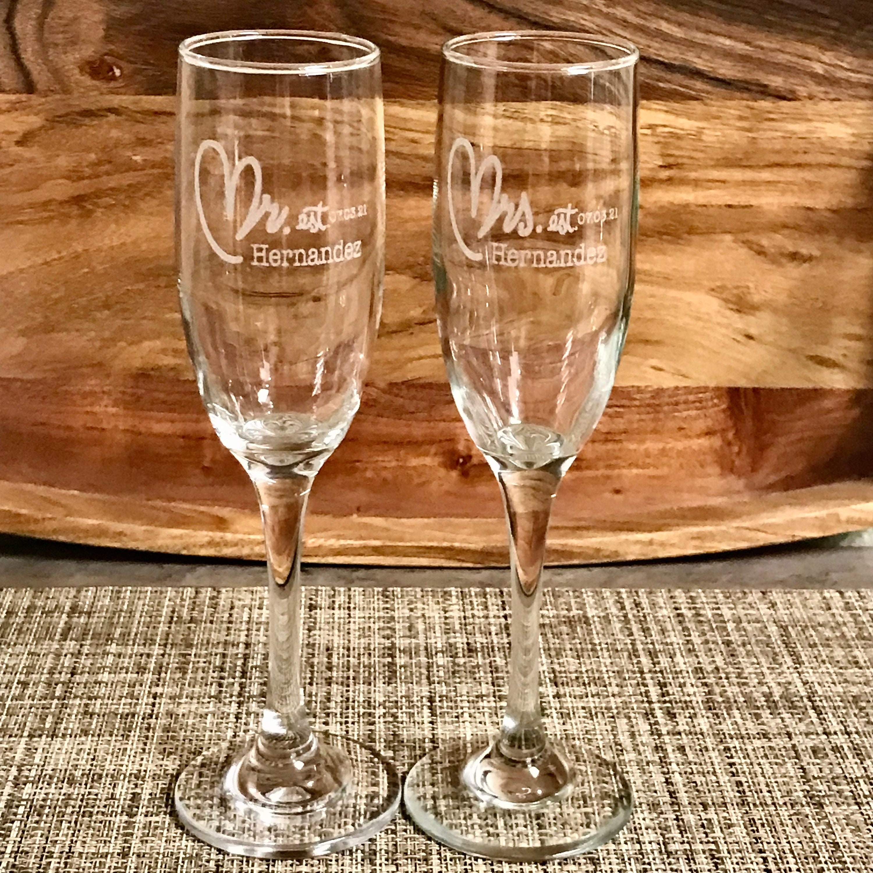 Laser Engraved Champagne Glass Personalized Champagne Flutes Etsy
