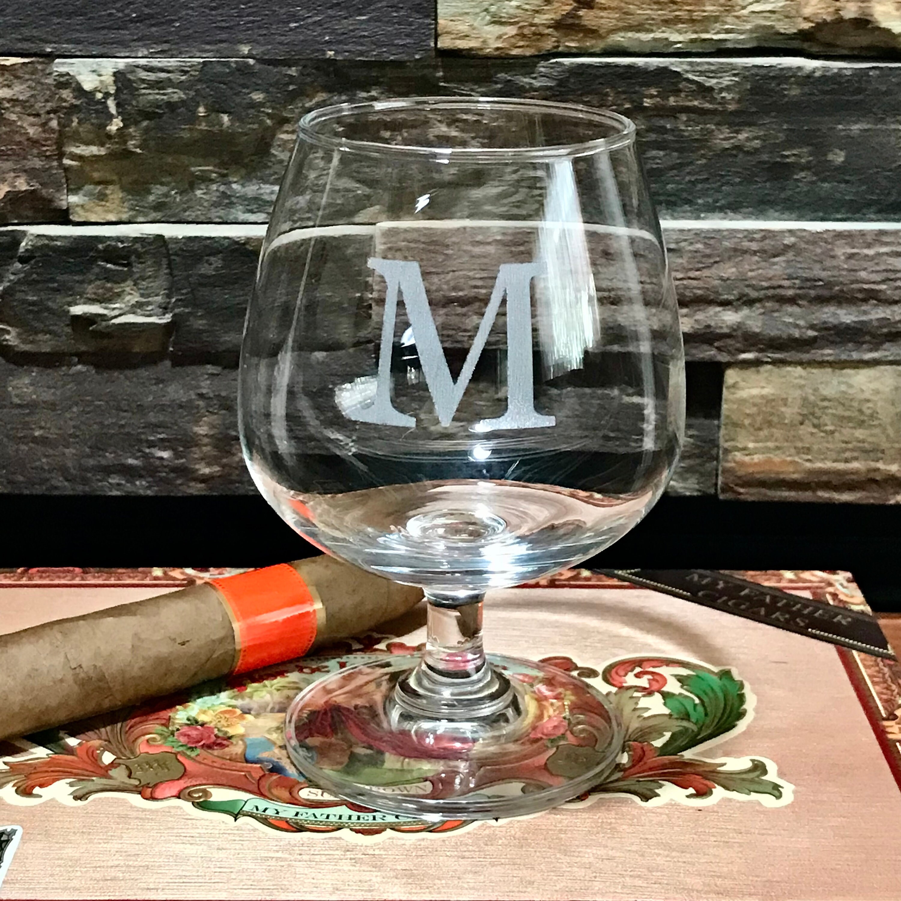 Monogram Brandy Snifter Personalized Cognac Glass Custom Etsy