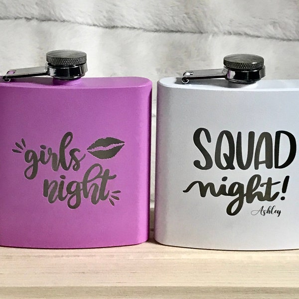 Personalized Girls Night Out Flask, Engraved Party Flasks, Fun Girl Flask,