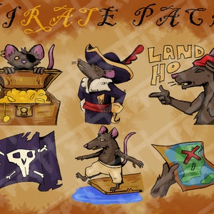Pirate Rat Emote Pack 4 | Twitch, Discord or TikTok Emotes