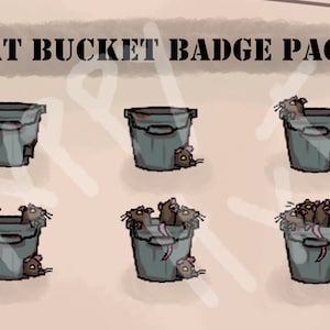 Rat Bucket Badge Pack | Twitch Sub/Bit Badges or Emotes