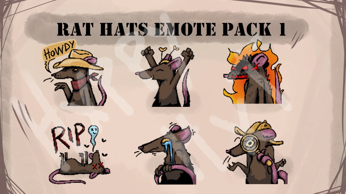 Rat Hat Emote Pack 1 / Twitch o Discord Emotes Etsy México