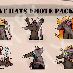 Pacchetto Emote Cappello da Ratto 1 / Emote Twitch, Discord o TikTok