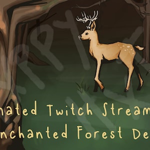 Animated Twitch Stream Package | Enchanted Forest Deer | Screens, Panels, Alerts, Premade Overlays, Webcam, Game Border for Custom Overlay
