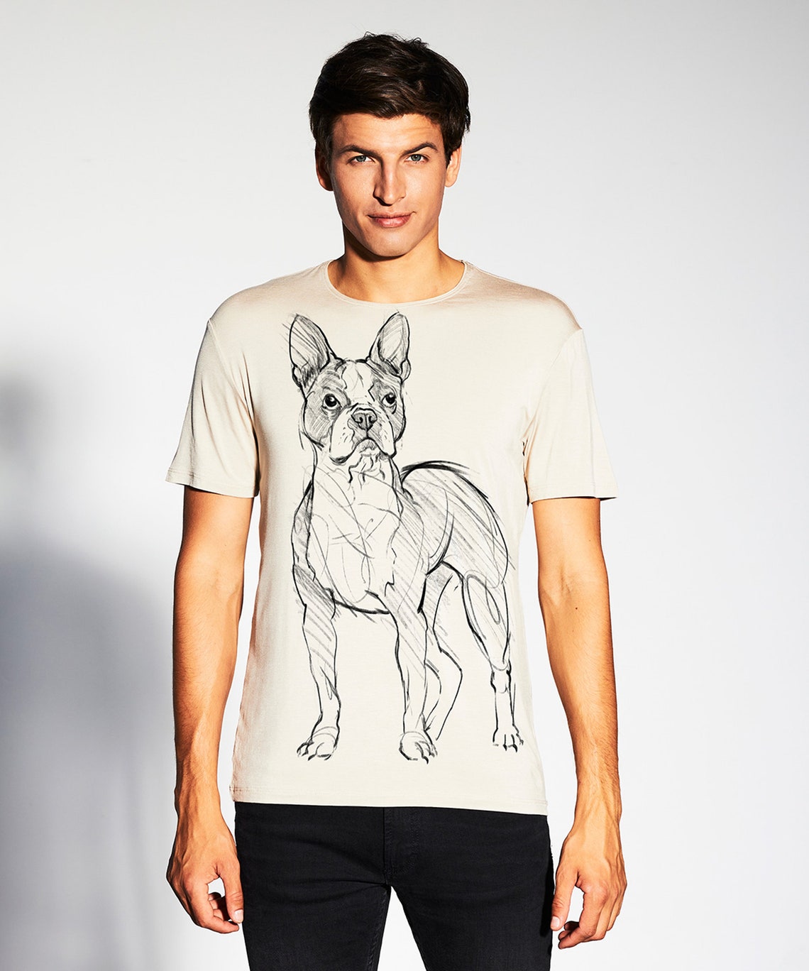 Boston Terrier Dog T-shirt Man Premium Quality Viscose Shirt - Etsy
