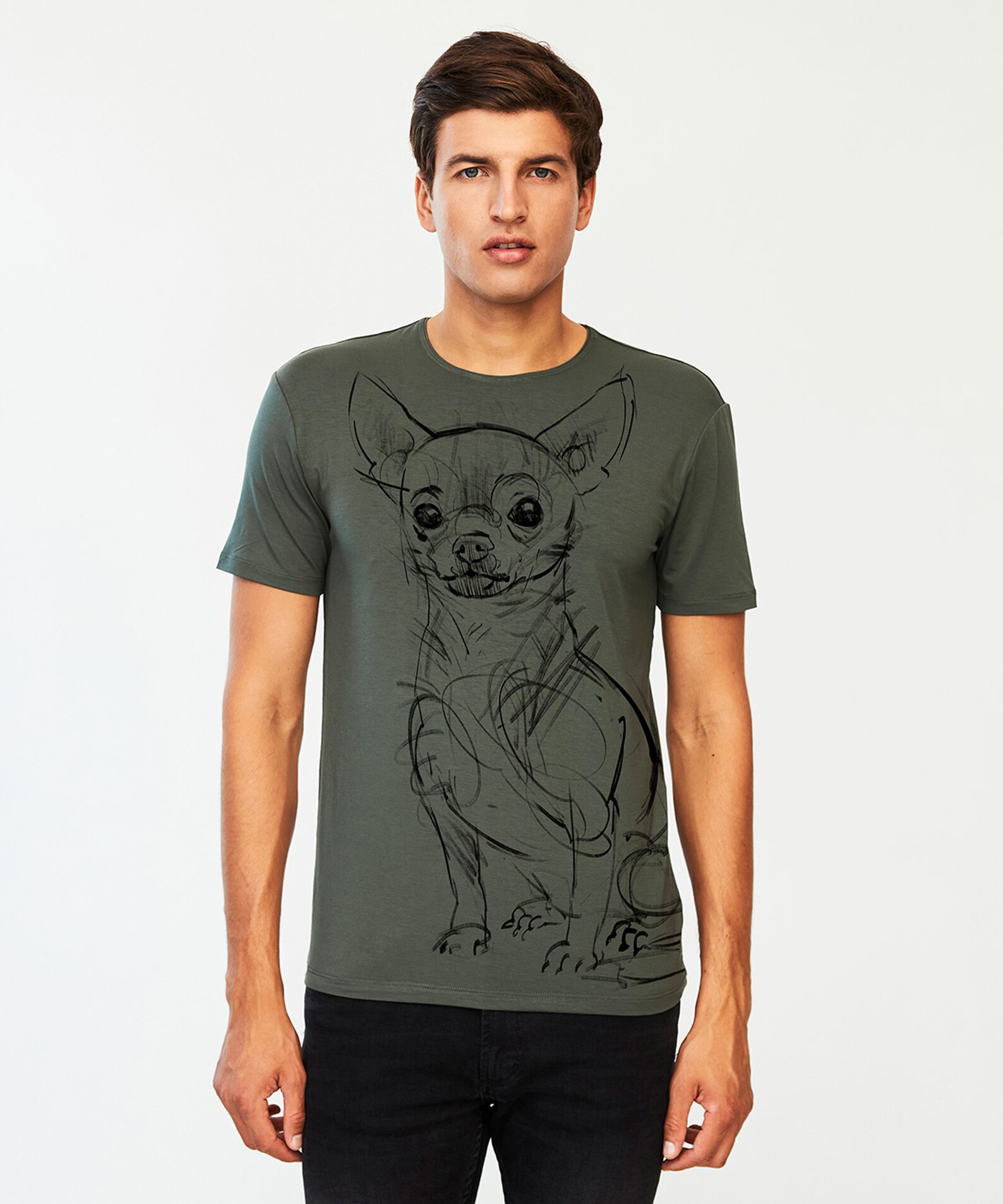 Chihuahua Dog T-shirt Man Premium Quality Viscose Shirt for - Etsy UK