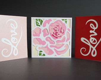 Cards for your loved ones| Handmade with personalized message inside|| Love cards