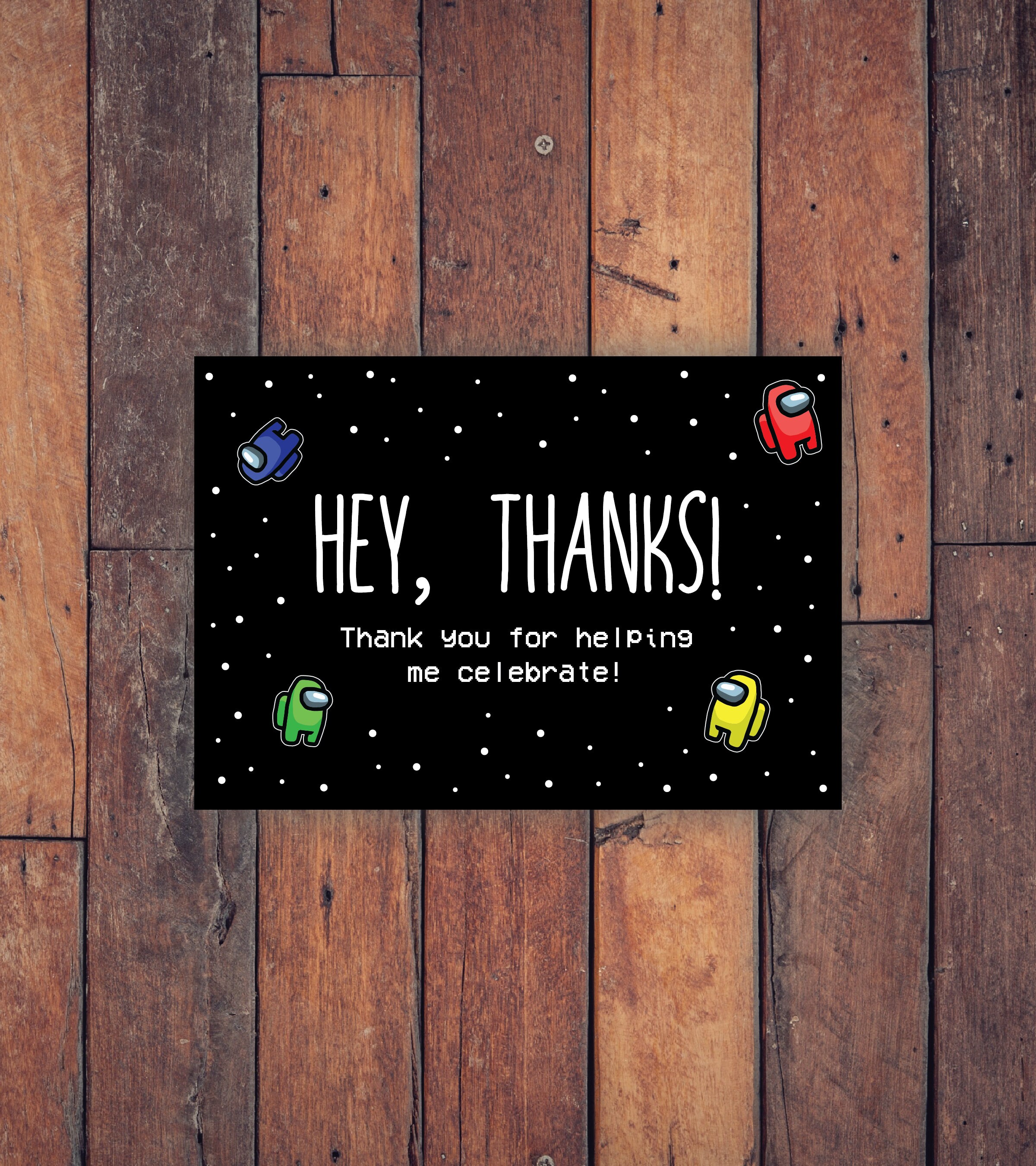 Birthday Among Us Thank You Cards | Etsy