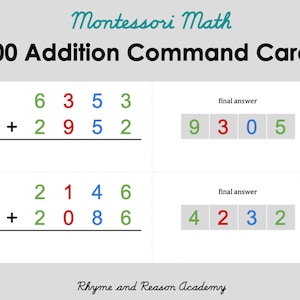 100 Addition Math Problems Montessori Math Tickets Elementary - Etsy