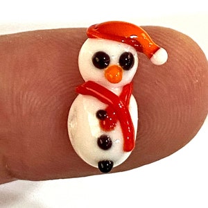 11x20 mm Glass Murano Beads, Lampwork Beads, Murano Snowman Beads, Handblown Glass Beads, Snowman Beads , DIY Bracelet Handmade Beads