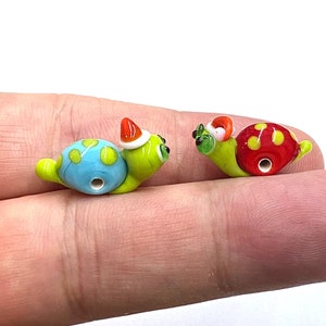 Murano Glass Caterpillar Beads: Handblown Lampwork Bead (13x22mm)