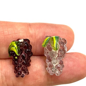 Perline di vetro Murano Blackberry da 13 x 15 mm, perline di lavorazione a lume, perline di Murano, perline di vetro soffiato a mano, perline di Blackberry, perline fatte a mano per braccialetti fai da te