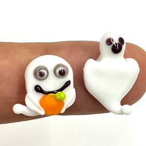 Hand Made Murano Glass Ghost Beads,Murano Ghost Charm,Murano Glass Findings,Casper Beads,HighQuality Murano,TinyMurano Charm,HallowenJewelry