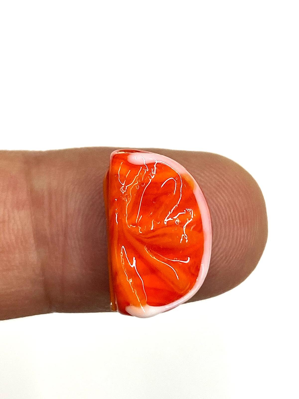 Handblown Murano Glass Mandarin Beads: DIY Bracelet Beads (10x16mm)