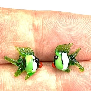 Murano Clownfish Earring: Handblown Glass Fish Bead (10x15mm)